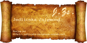 Jedlicska Zsigmond névjegykártya