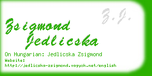 zsigmond jedlicska business card